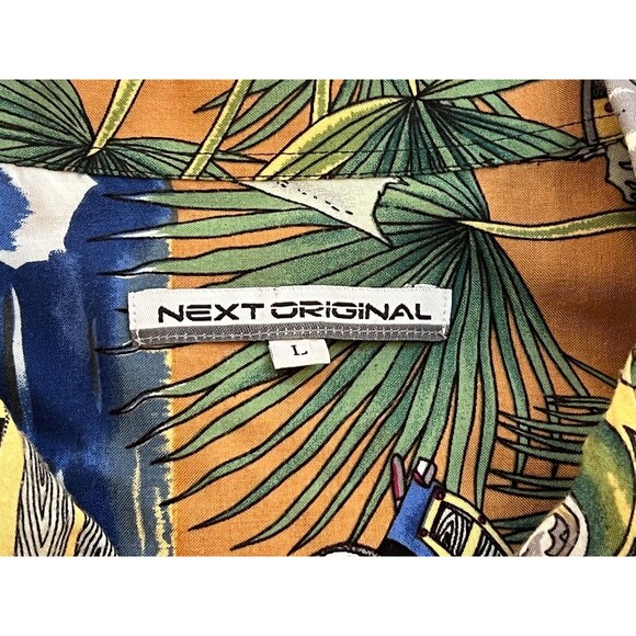 NEXT ORIGINAL Men's Short Sleeve Button Down Woody Car Shirt Large - Picture 5 of 6